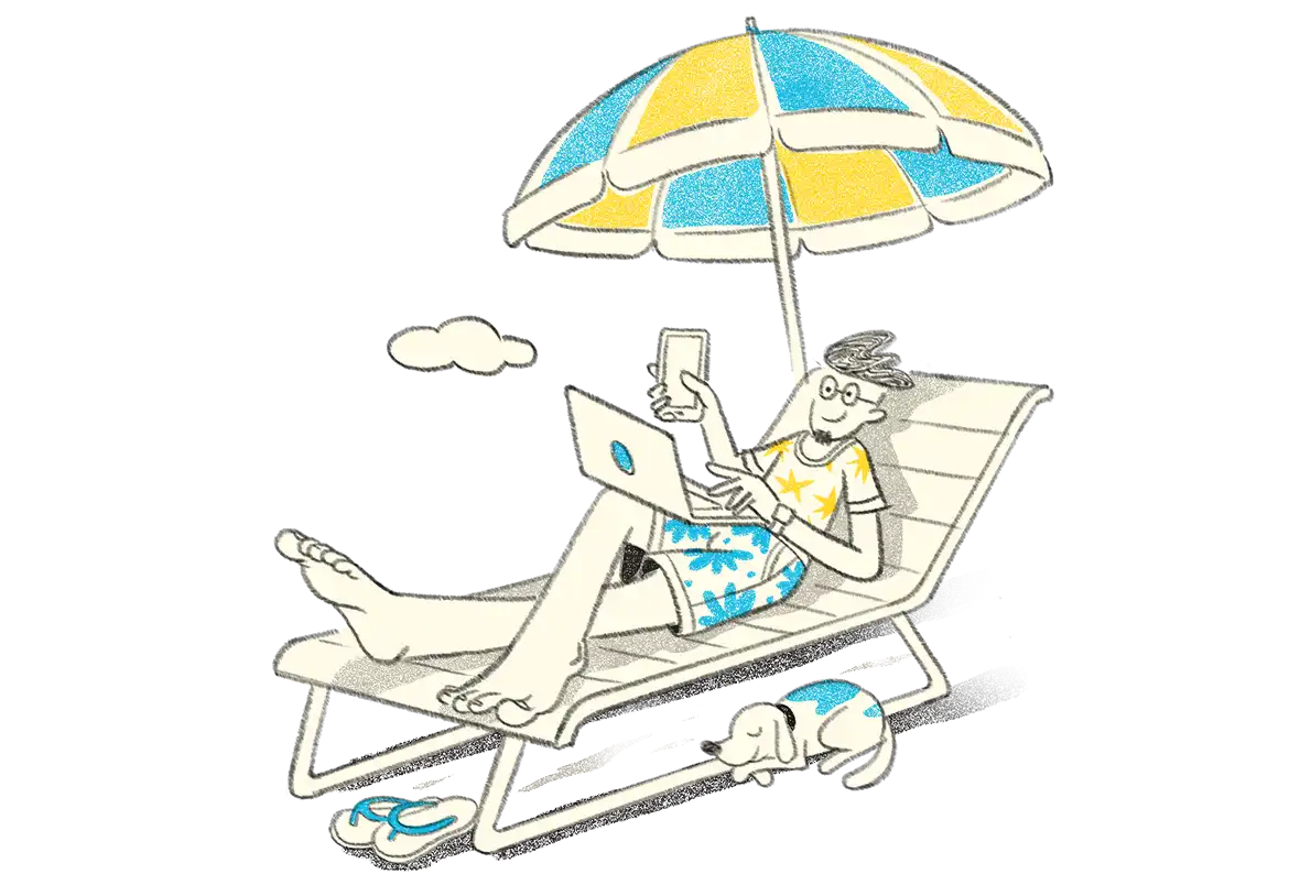 Tally Virtual User illustration showing remote TallyPrime access from anywhere